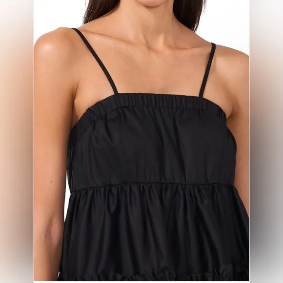 CeCe Black Tiered Mini Dress - Picture 3 of 8